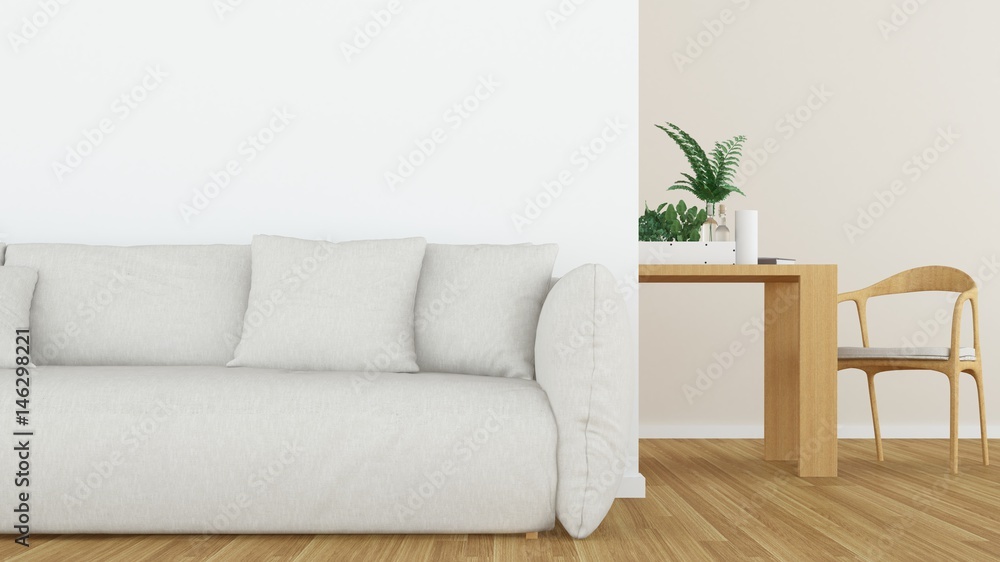 Fototapeta premium Relax space in hotel - 3D rendering