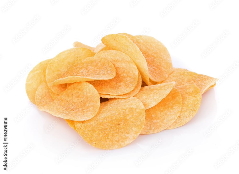 potato chips isolated on white background potato chips isolated on white background