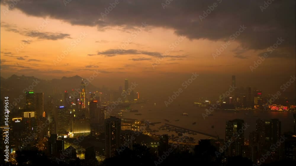 Night falls over Hong Kong Night falls over Hong Kong