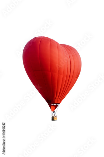red balloon in the shape of a heart on white background