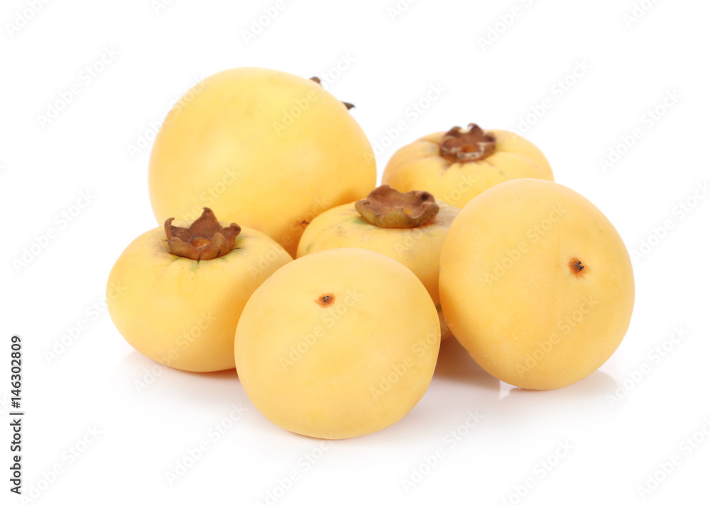 Fototapeta premium Nutmeg Myristica fragrans Houtt. Diospyros decandra Lour Fruit of thailand