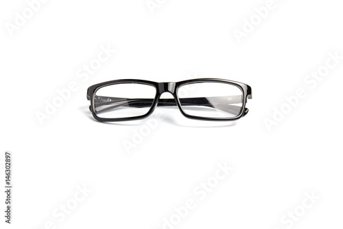 Glasses isolated on white background. Close up shot with clipping part.