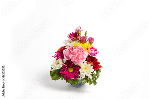 Beautiful bouquet of fresh flowers isolated on white background.