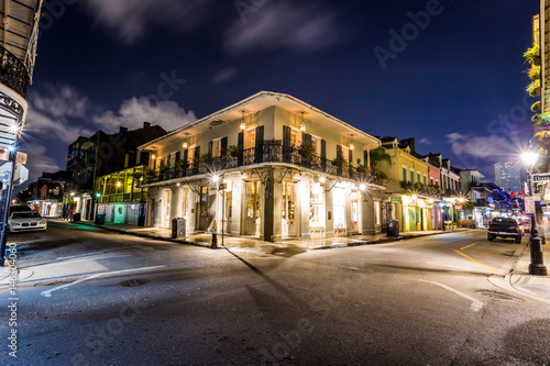 Принти на полотні Downtown French Quarters New Orleans, Louisiana at Night