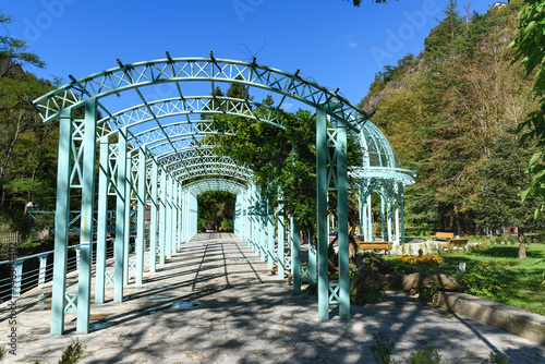 Hot source in Mineral water park in Borjomi. Georgia