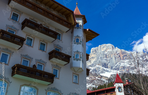 The picturesque landscapes of the Dolomites area photo