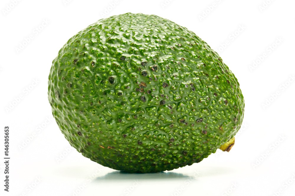 Close up of organic avocado on white Close up of organic avocado on white