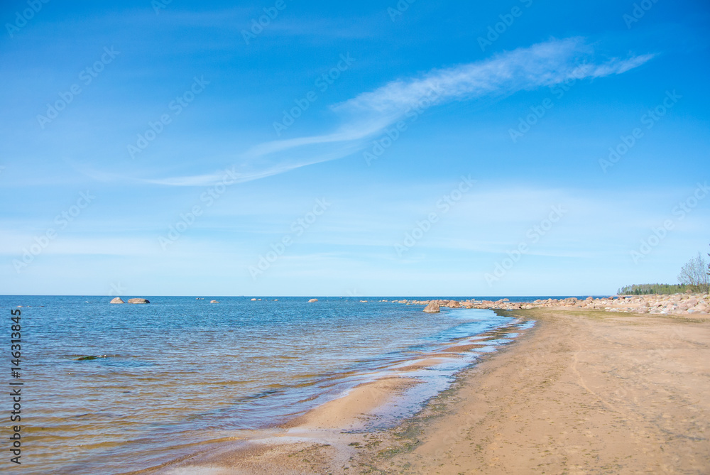 Baltic sea coast on summer sunny day near St. Petersburg, Russia. Baltic sea coast on summer sunny day near St. Petersburg, Russia.