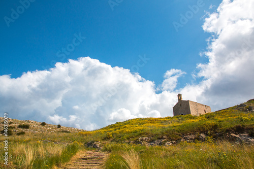 Medieval church near ionian sea (San Mauro), Apulia, Salento, Italy