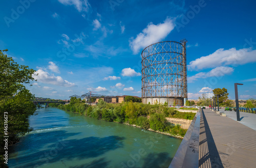 Photos Rome (Italy) - The Gas holder, sometimes called a Gasometer, in the Ostiense dis