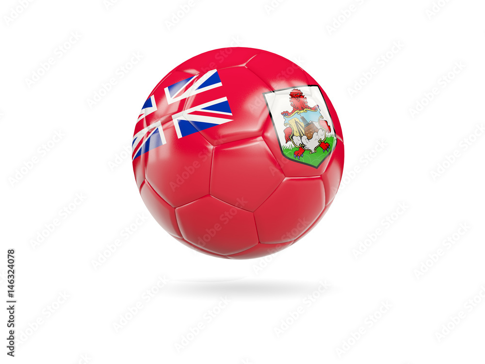 Obraz premium Football with flag of bermuda