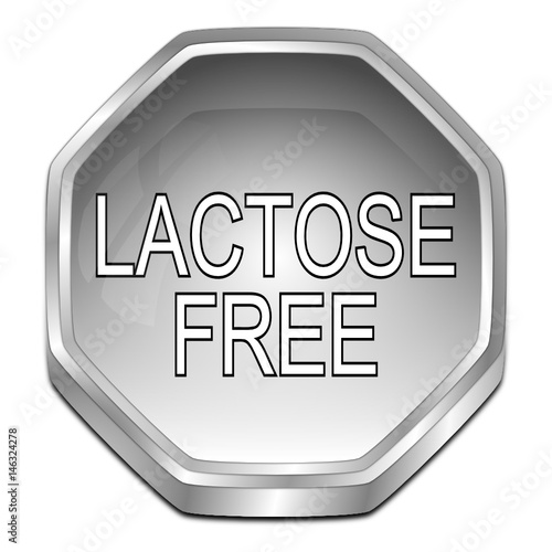 Lactose free Button - 3D illustration
