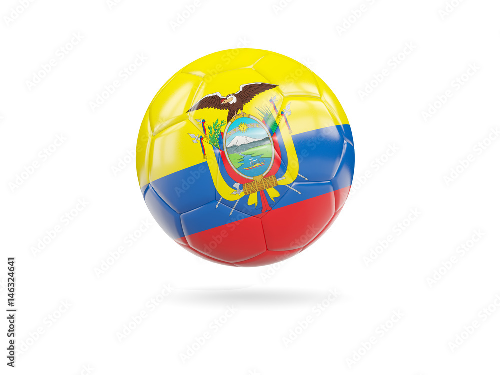 Football with flag of ecuador