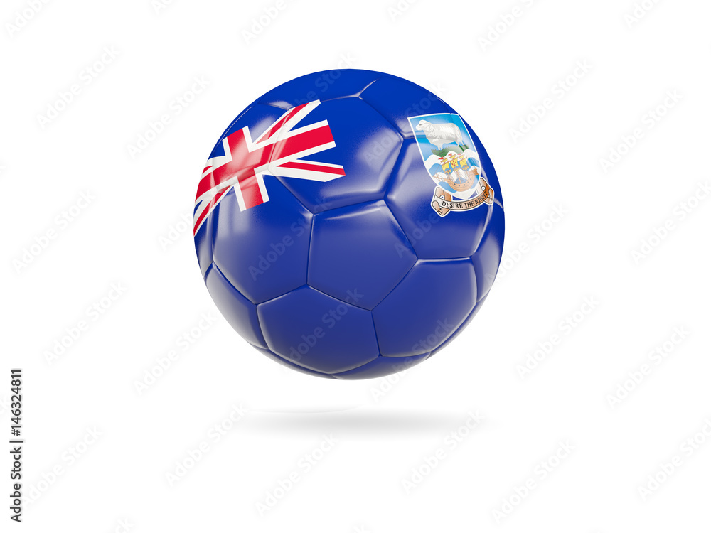 Obraz premium Football with flag of falkland islands