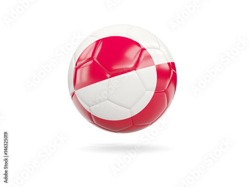 Football with flag of greenland