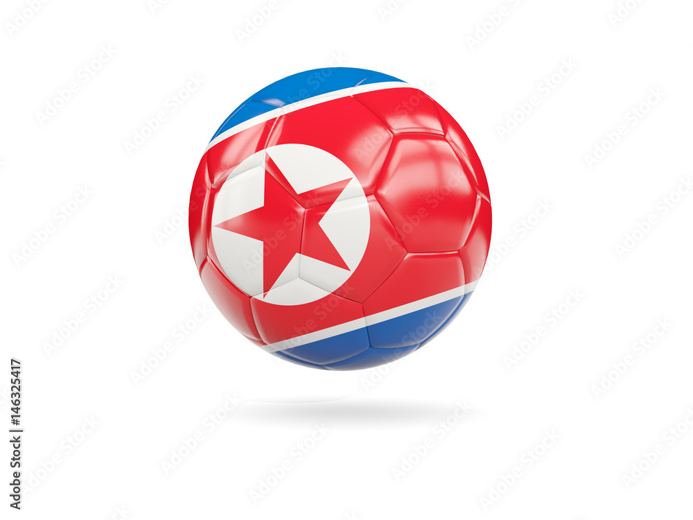 Obraz premium Football with flag of korea north