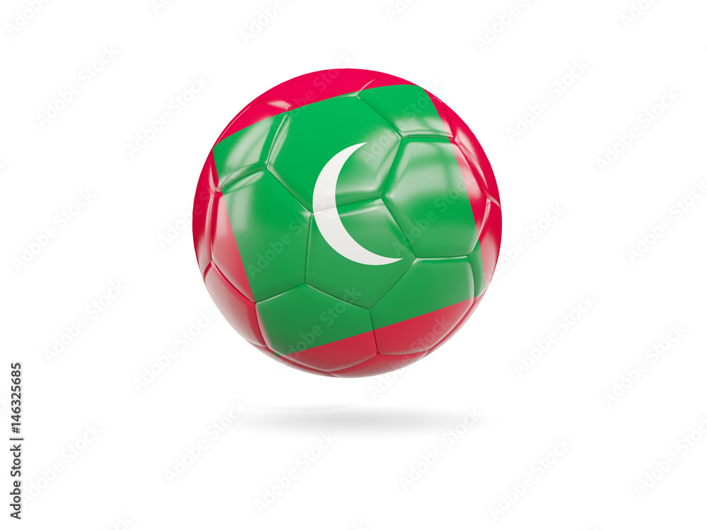 Football with flag of maldives