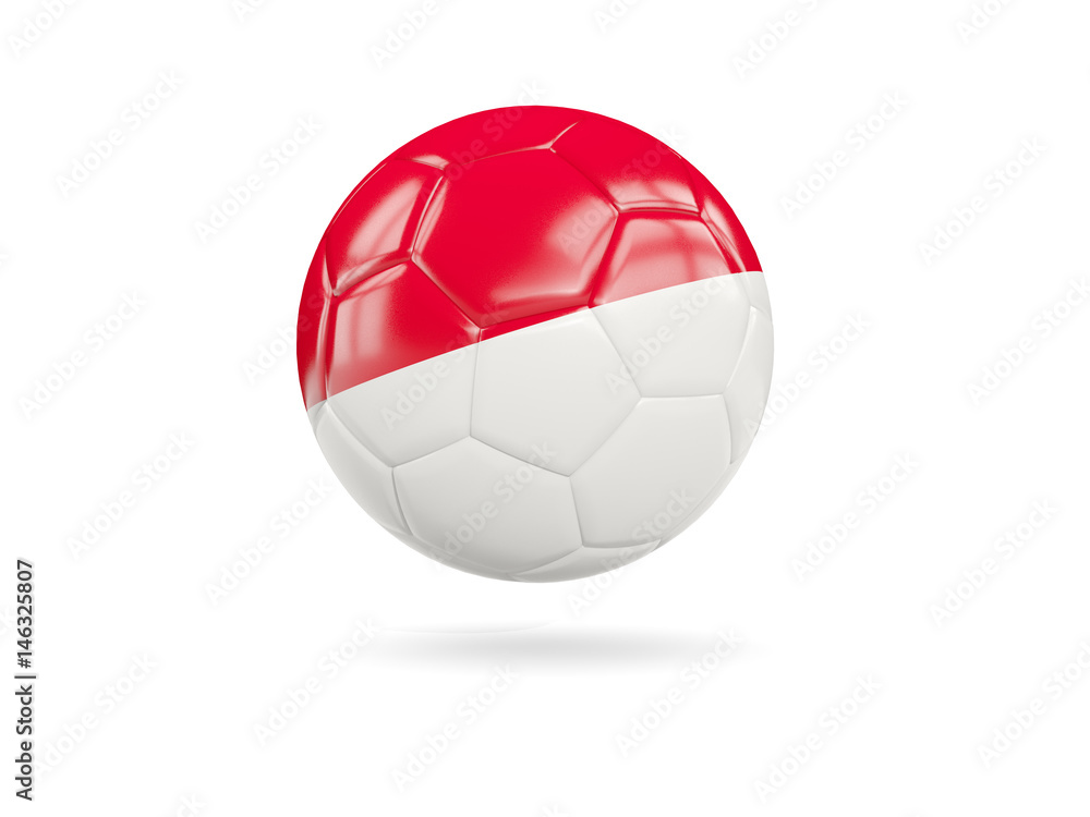 Football with flag of monaco