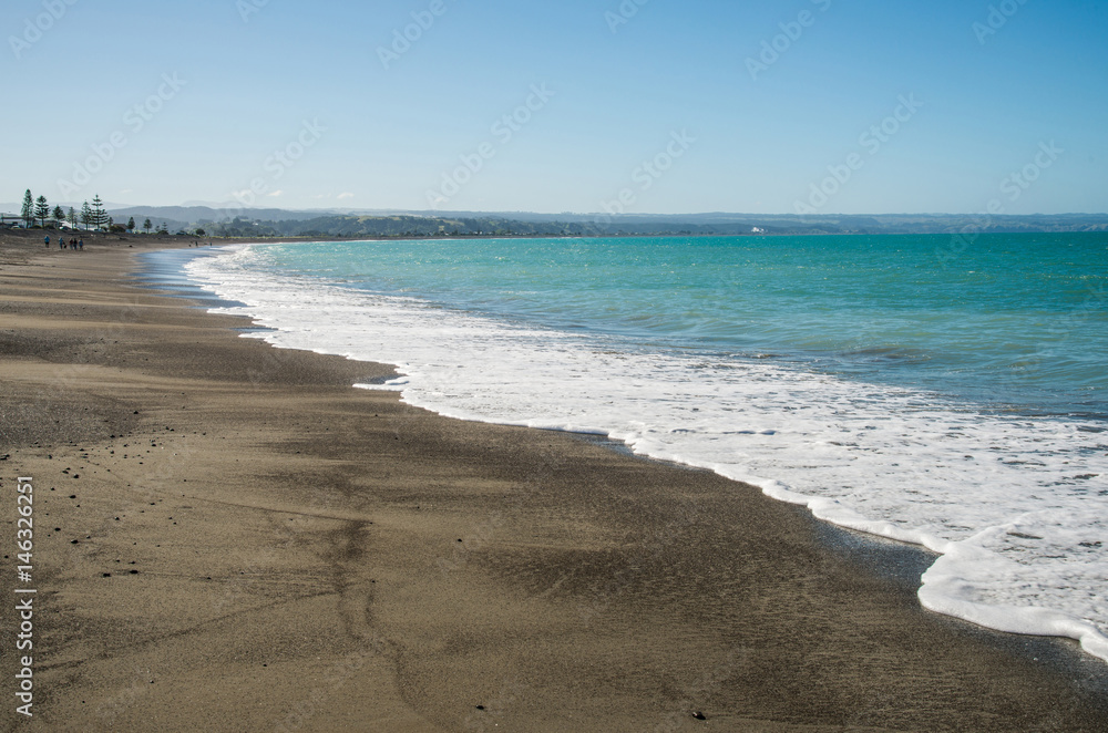Black Sand Beach in Napier, Hawkes Bay region, North Island, New Zealand