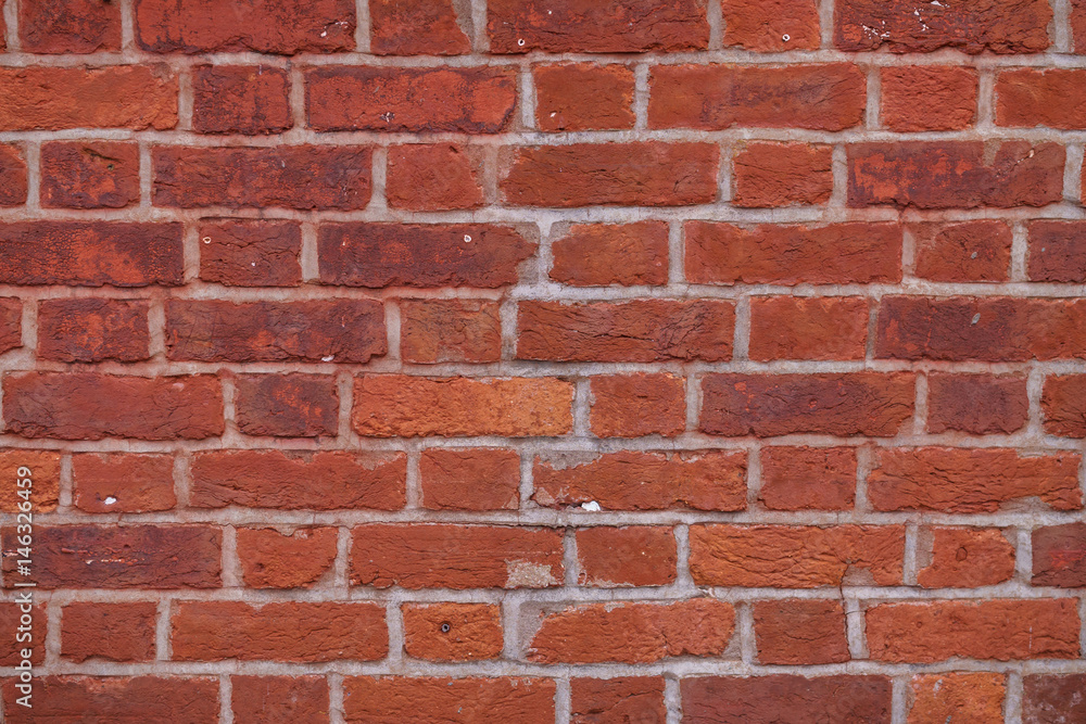 Red brick wall. Red brick wall.