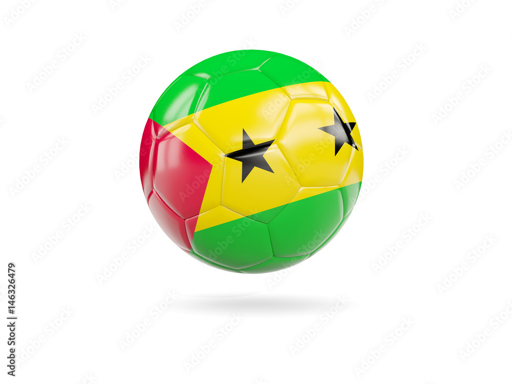 Obraz premium Football with flag of sao tome and principe