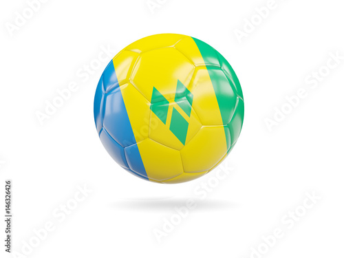 Football with flag of saint vincent and the grenadines