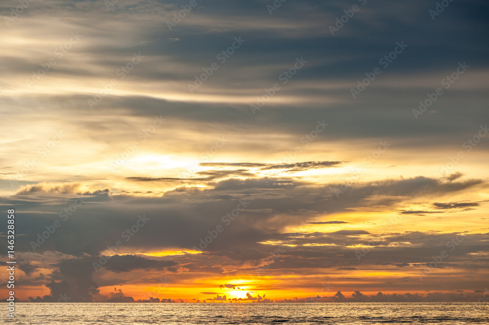 Beautiful sunset at Boracay beach, Philippines