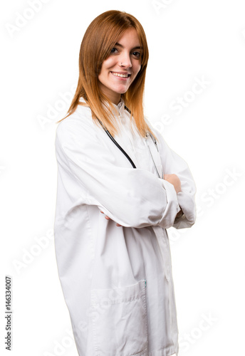 Happy young doctor woman