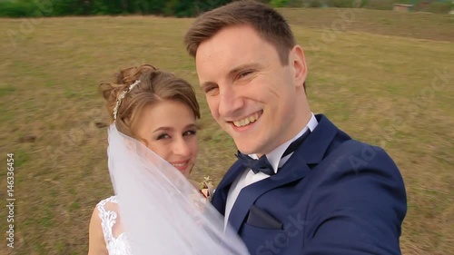 Video selfie bride and groom
