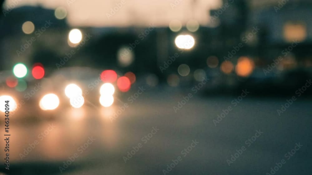 Night traffic in the city out of focus Night traffic in the city out of focus