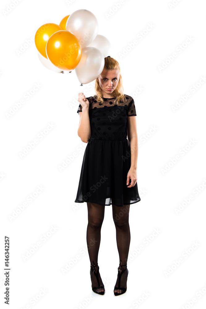 Beautiful blonde russian woman with balloon Beautiful blonde russian woman with balloon