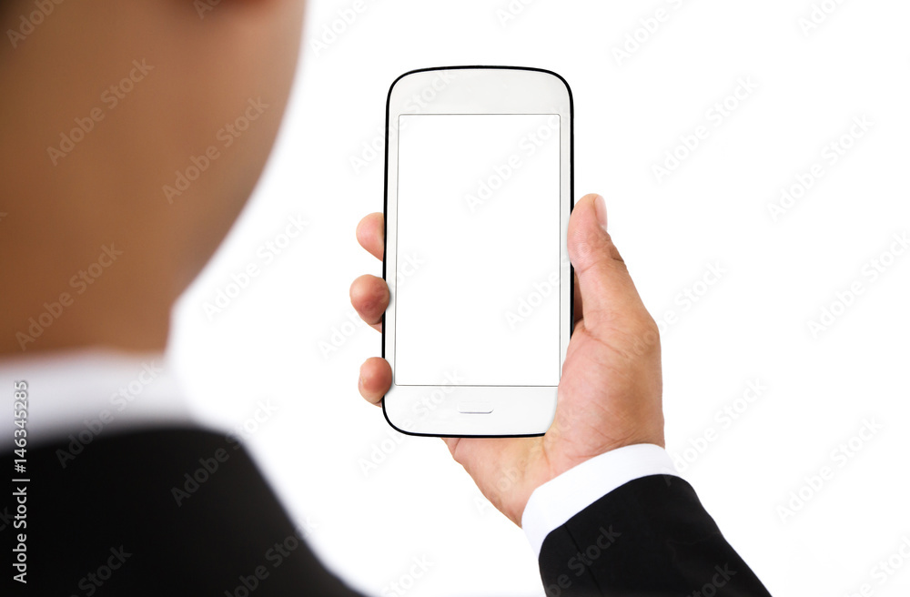 Businessman holding smartphone Businessman holding smartphone
