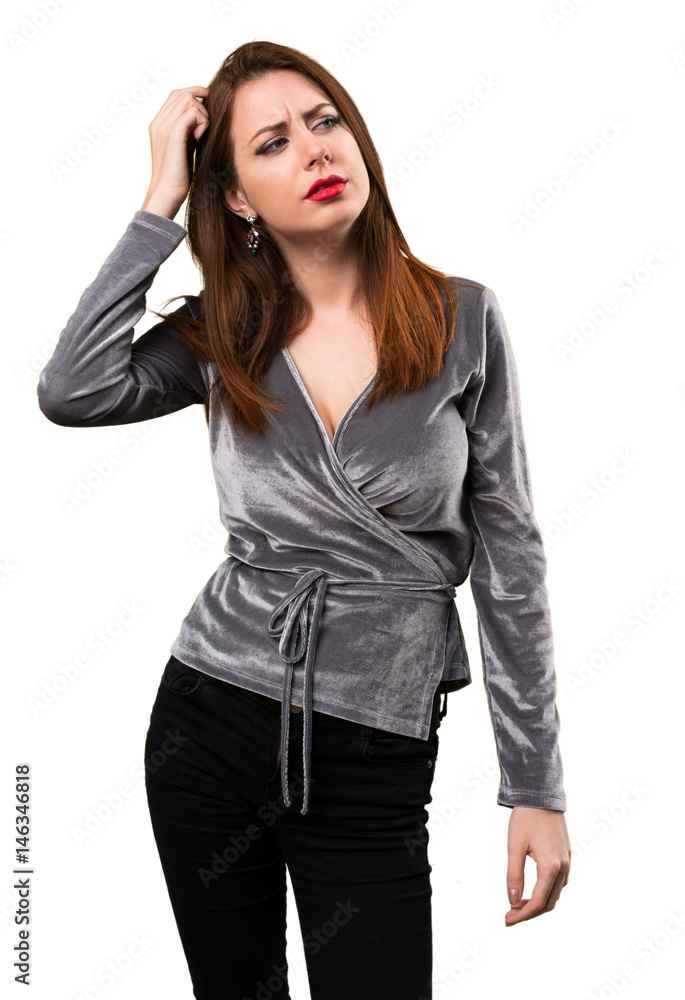 Beautiful young girl having doubts Beautiful young girl having doubts