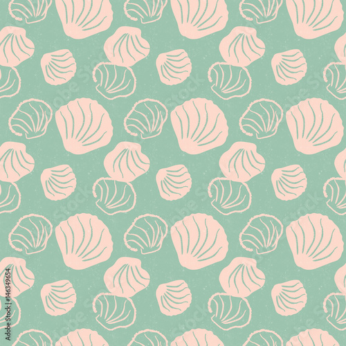 seamless pattern with shell, hand drawing