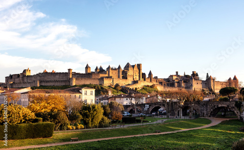 Cité de Carcassonne vue du pont neuf,Languedoc-Roussillon, Aude, Occitanie, France
