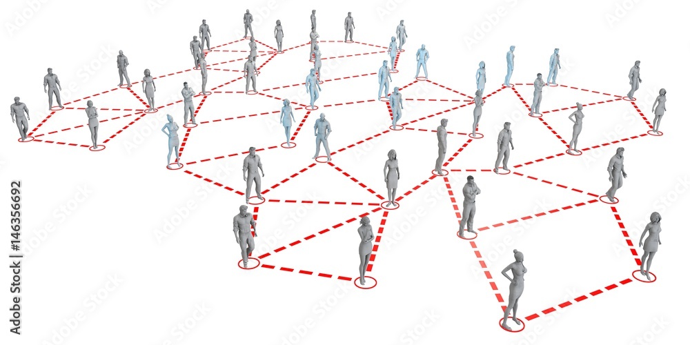 Obraz premium Human Figures Connected