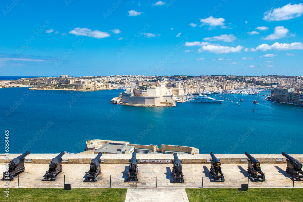 The cannons of Valletta, The Saluting Battery, Malta, EU
