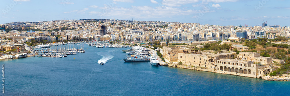 Manoel island yacht marina panorama, Malta, EU