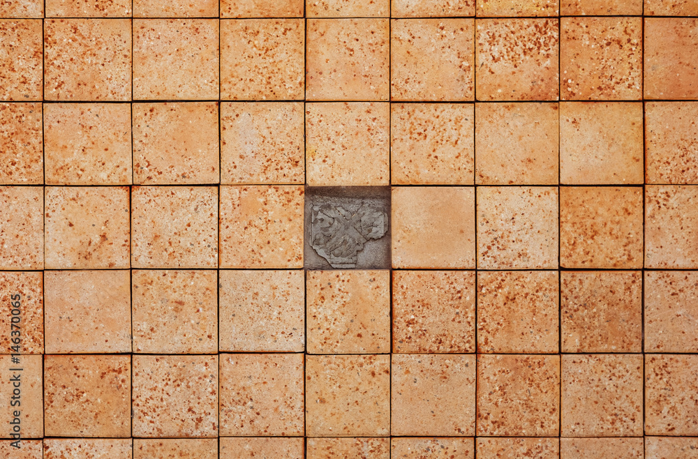 Fototapeta premium Square bricks texture with missing piece