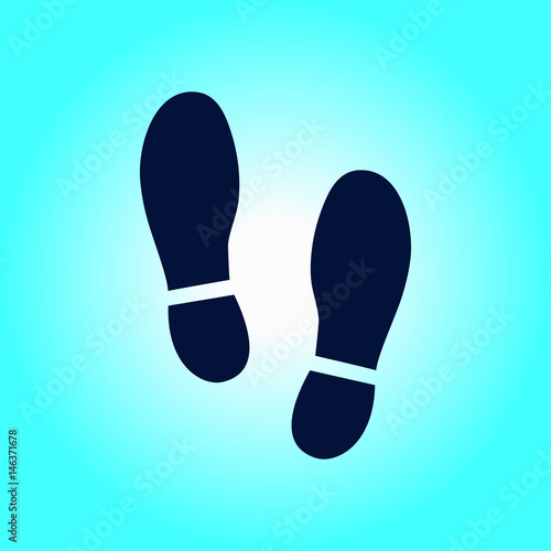 Black Imprint soles shoes icon. Flat design style.