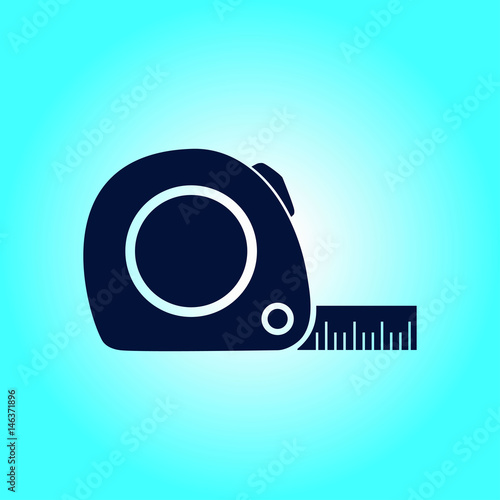 Tape measure icon. Roulette construction symbol. Dimensions and measurements. Create a cutting card.