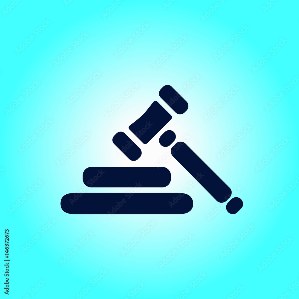 Auction hammer pictogram. Law judge gavel icon. Flat design style. Auction hammer pictogram. Law judge gavel icon. Flat design style.