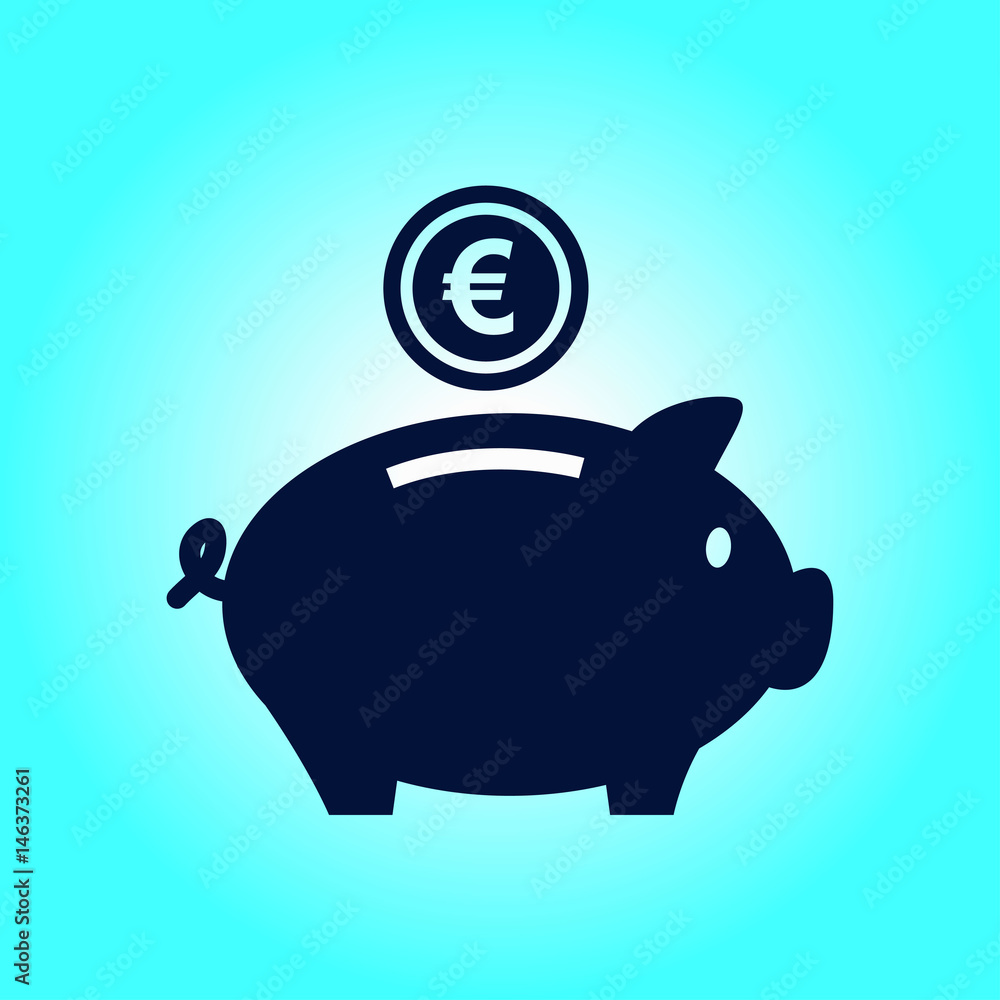 Piggy bank icon. Pictograph of moneybox. Flat design. Piggy bank icon. Pictograph of moneybox. Flat design.