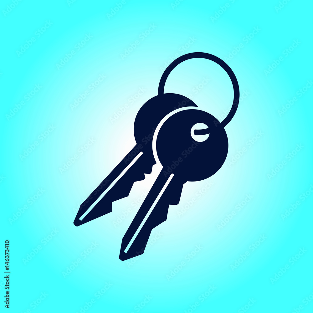 Key icon. Lock symbol. Security sign. Flat design style. Key icon. Lock symbol. Security sign. Flat design style.