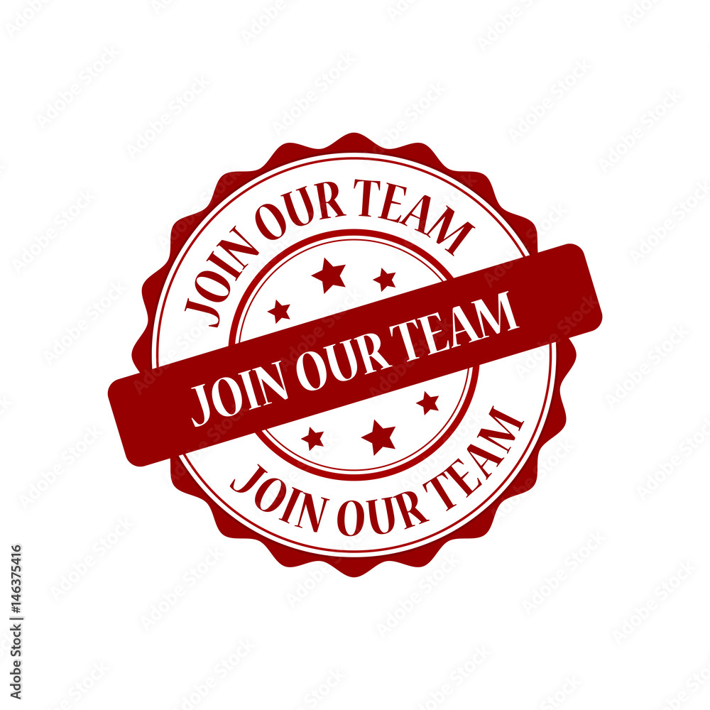 Obraz premium Join our team red stamp illustration