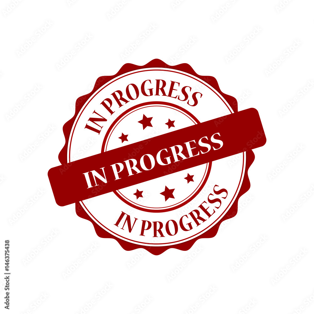 Obraz premium In progress red stamp illustration