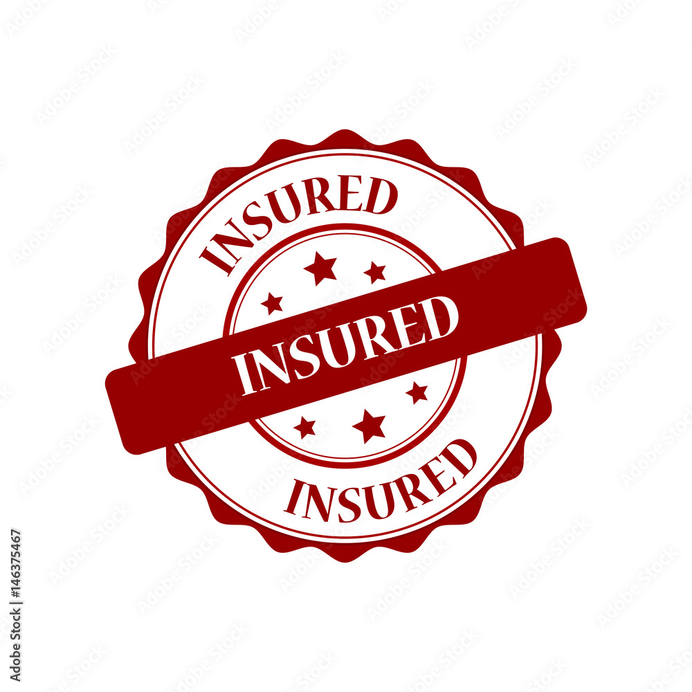Obraz premium Insured red stamp illustration