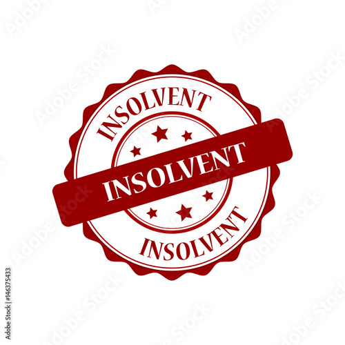 Insolvent red stamp illustration