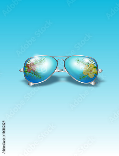 Summer sunglasses illustration © sidliks
