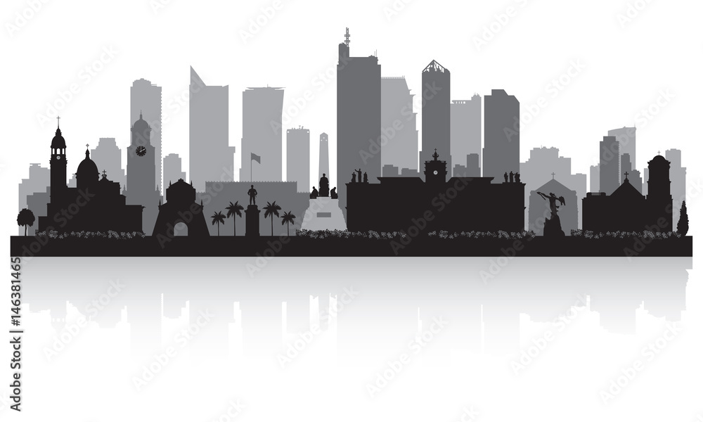 Manila Philippines city skyline silhouette
